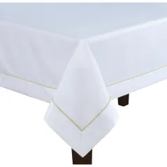 Biały Obrus Gold 120 x 180 Zdobiony Złotą Żyłką