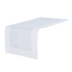 Biały Bieżnik Gold 50 X 100 Zdobiony Złotą Żyłką