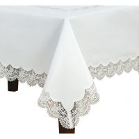 Kremowa Serwetka 30 x 40 ROSSE z Koronką w Różyczki