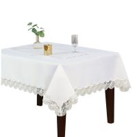 Kremowa Serweta 85 x 85 ROSSE z Koronką w Różyczki