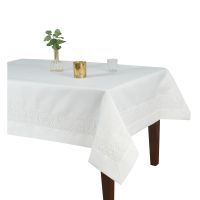 Biały Obrus Flower 70 x 150 Z Lśniącą Aplikacją