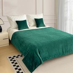 Ciemno Zielony Koc Rodos 200 x 220 Pled Na Kanapę
