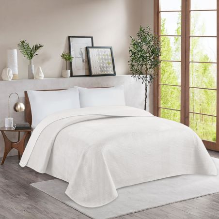 Narzuta Premium 200 x 220 Na Łóżko Jasny Krem