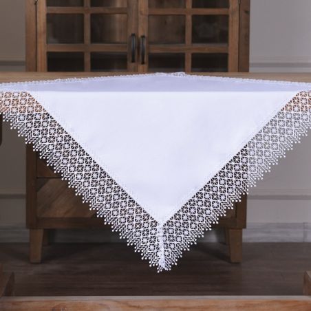Piękna Biała Nakładka 85 x 85  z szeroką Gipiurą