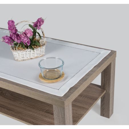 Serweta z mereżką 40x40 Biała Prosta i Elegancka