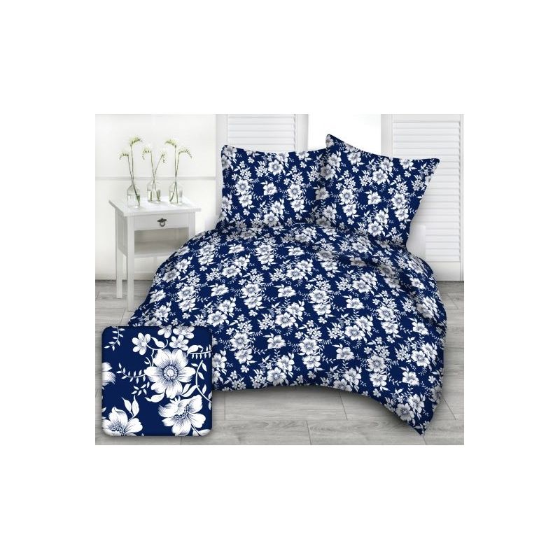 Pościel Bawełniana 160X200 Bretania Granatowa