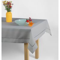 Elegancki Obrus 140 x 200 Szary z Gipiurą Silver