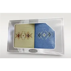 Komplet Frotex Gift 2 2X70 Wzór 4 Krem-Niebies