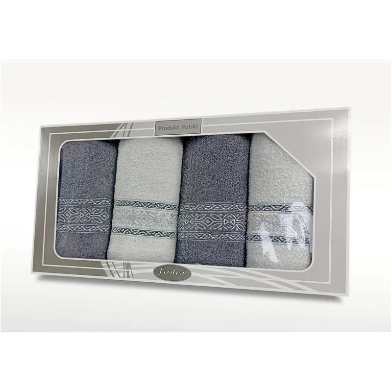 Komplet Frotex Gift 2 Iv Wzór 2 Biały-Grafit Komplet Frotex Gift 2 Iv Wzór 2 Biały-Grafit