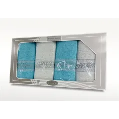 Komplet Frotex Gift 2 Iv Wzór 2 Biały-Turkus