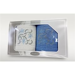 Komplet Frotex Gift 2 2X70 Wzór 3 Biały-Niebie