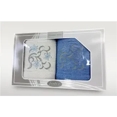 Komplet Frotex Gift 2 2X70 Wzór 3 Biały-Niebie