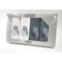 Komplet Frotex Gift Iv Wzór 2 Biały C.popiel