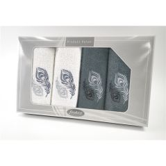 Komplet Frotex Gift Iv Wzór 2 Biały C.popiel