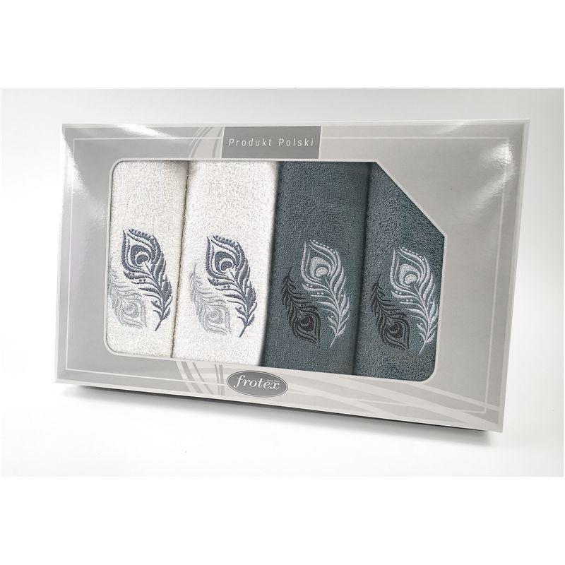 Komplet Frotex Gift Iv Wzór 2 Biały C.popiel