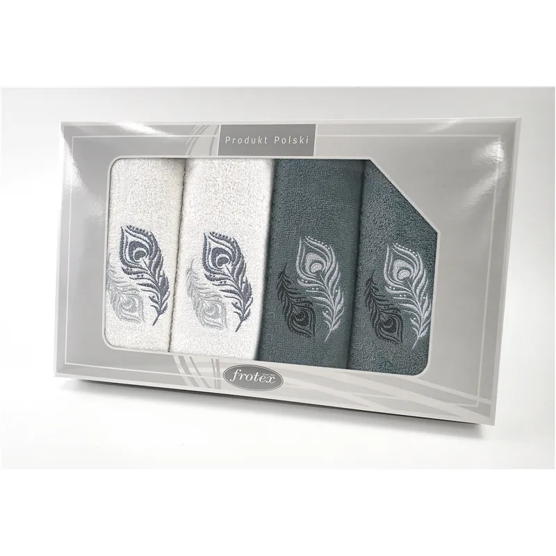 Komplet Frotex Gift Iv Wzór 2 Biały C.popiel Komplet Frotex Gift Iv Wzór 2 Biały C.popiel