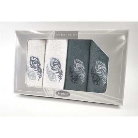 Komplet Frotex Gift Iv Wzór 2 Biały C.popiel