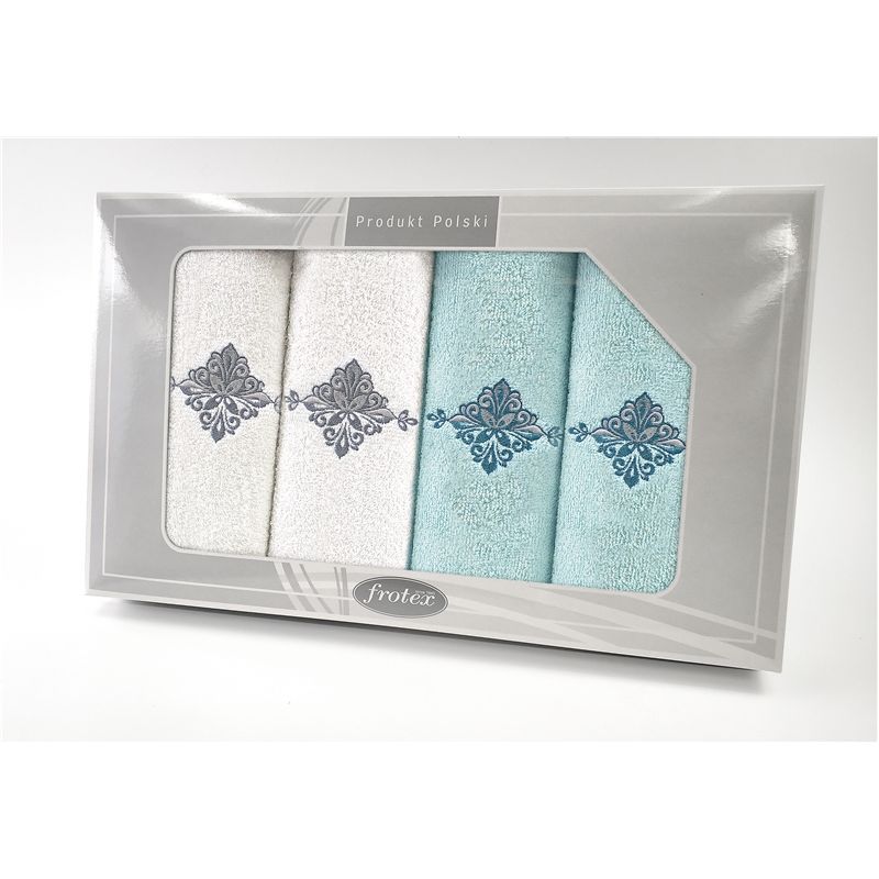 Komplet Frotex Gift Iv Wzór 3 Biały Aqua