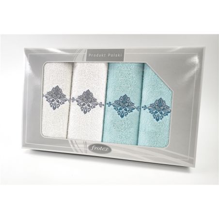 Komplet Frotex Gift Iv Wzór 3 Biały Aqua
