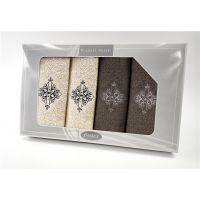 Komplet Frotex Gift Iv Wzór 6 Krem Brąz