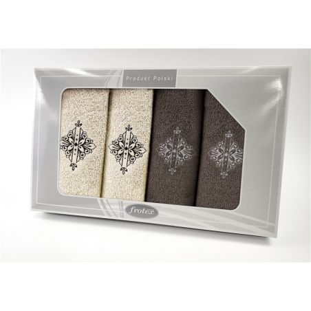 Komplet Frotex Gift Iv Wzór 6 Krem Brąz