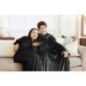 Koc D91 TV 150 x 180 cm czarny Koc D91 TV 150 x 180 cm czarny