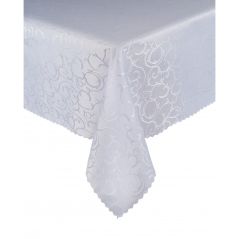 Obrus Plamoodporny Biały 140 x 260 Ornament Pnącza