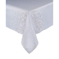Obrus Plamoodporny Biały 140 x 260 Ornament Pnącza