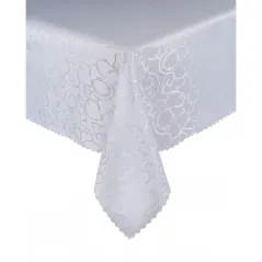 Obrus Plamoodporny Biały 140 x 350 Ornament Pnącza