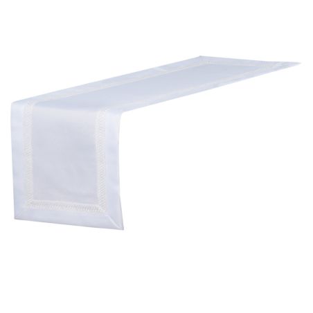 Biały Bieżnik VIKI 40x140 Z Lamówką Gipiurową