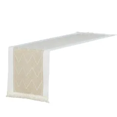Bogato Tkany Bieżnik 50 x 100 Zygzak W Stylu Boho