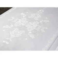 Biały Obrus Pokryty Teflonem 130x160 ATENA