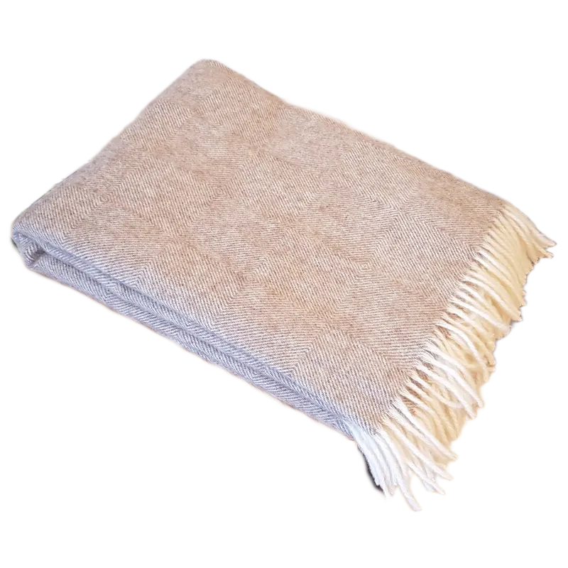 Koc wełna Romby Kamelowy 400g Koc wełna Romby Kamelowy 400g