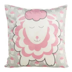D91/PO/KIDS/7A 45X45 VELVET/SRE+RÓŻ