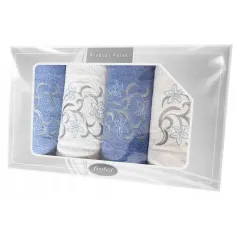 Komplet Frotex Gift 2 Iv Wzór 3 Biały-Niebiesk