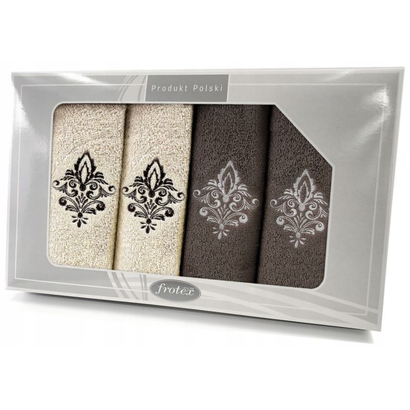 Komplet Frotex Gift Iv Wzór 5 Krem Brąz