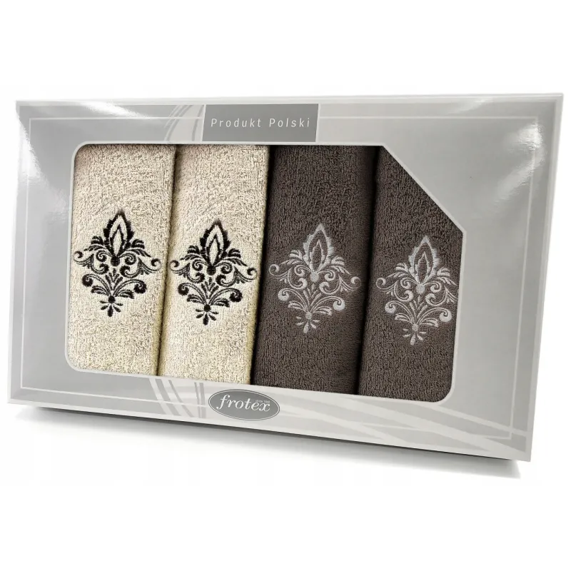 Komplet Frotex Gift Iv Wzór 5 Krem Brąz