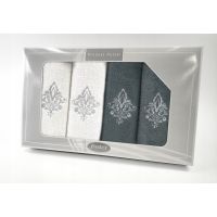 Komplet Frotex Gift Iv Wzór 5 Biały C.popiel