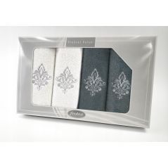 Komplet Frotex Gift Iv Wzór 5 Biały C.popiel
