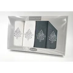 Komplet Frotex Gift Iv Wzór 5 Biały C.popiel