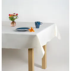 Kremowy Bieżnik Plamoodporny 50x100  Gładki Wzór