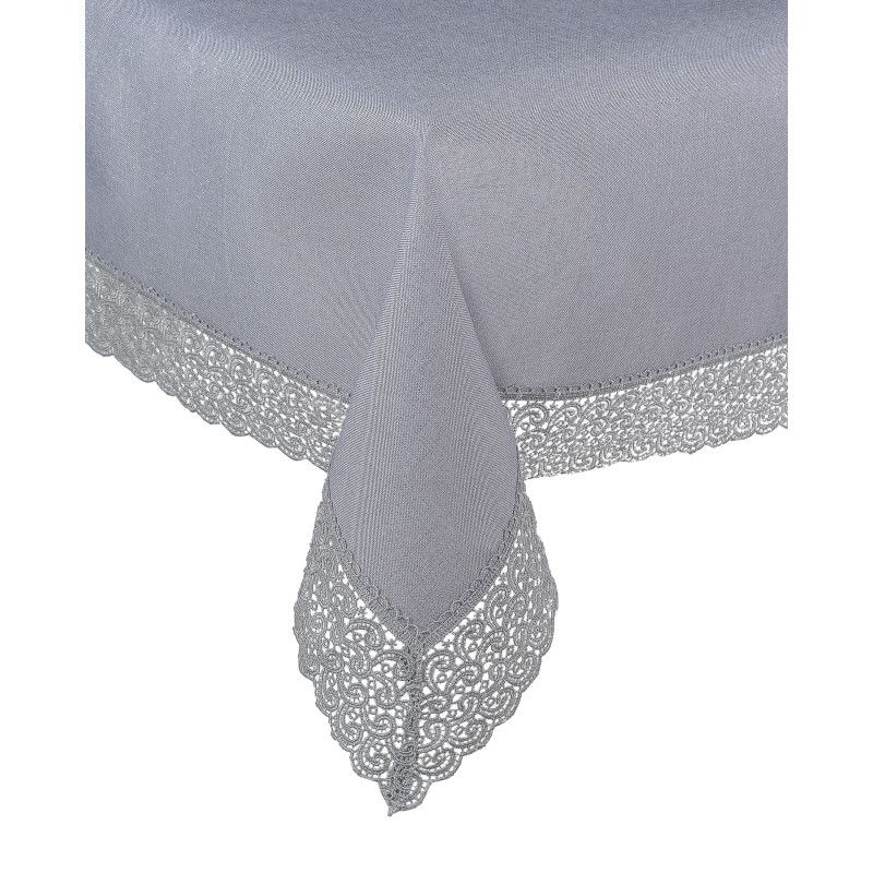 Serwetka Srebrna Nitka 120X180 Gipiura Angielka Grey