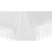 Obrus Biały Listki 140x180 Koronka Gipiura Płomyki