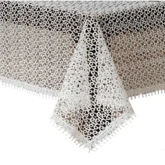 Obrus Gipiura Owal 70x180 Krem Wzór Angielski