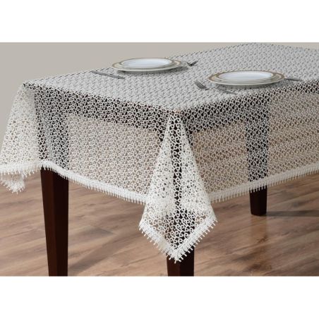 Obrus Gipiura Owal 70x180 Krem Wzór Angielski