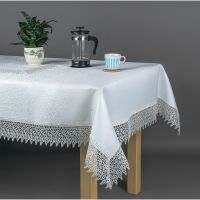 Obrus Biały Listki 130x160 Koronka Gipiura Płomyki
