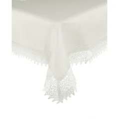 Obrus Krem Listki 130x160 Koronka Gipiura Płomyki