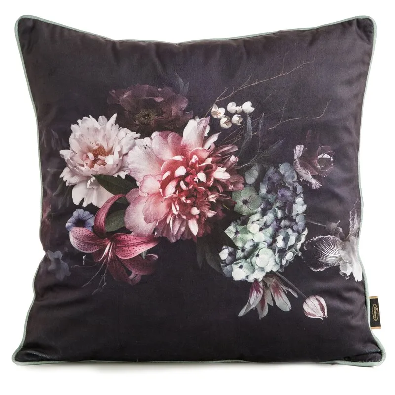 CHP/VELVET/137 45X45 czarny + bordowy