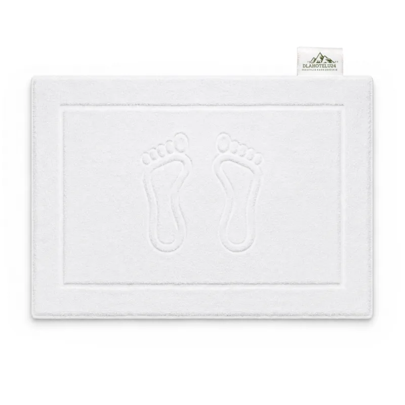 Dywanik Łazienkowy Biały Stopka Bawełna 100% Solidny 50x70 400g 95° HORECA