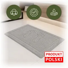 Dywanik Łazienkowy Szary Stopka Bawełna 100% Solidny 50x70 650g 95° HORECA